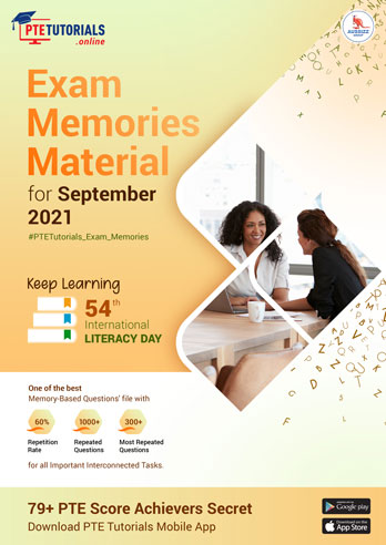 PTE Exam Memories Material for September 2021